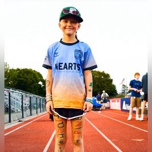 Portland Hearts of Pine Soccer Jersey - Blue and Orange Gradient, sz S Youth